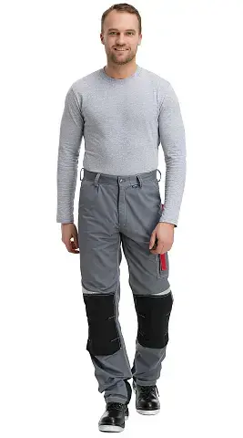 Брюки рабочие мужские летние Техноавиа "Мегаполис" светло-серые, черные, красные