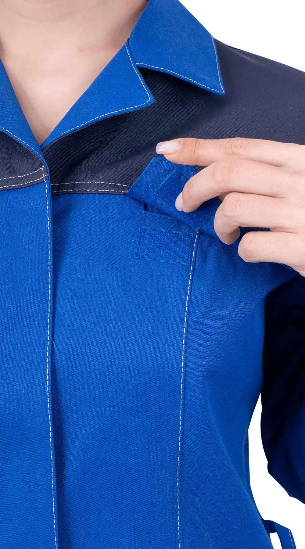 Халат рабочий женский летний RONTA HL7 васильковый, темно-синий