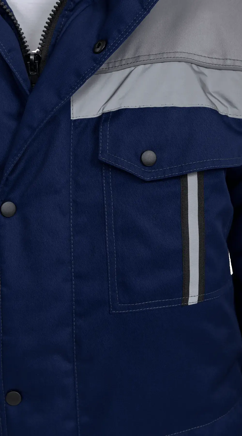 Костюм рабочий мужской утепленный зимний RONTA KS580 с полукомбинезом утепленный т.синий, св.серый