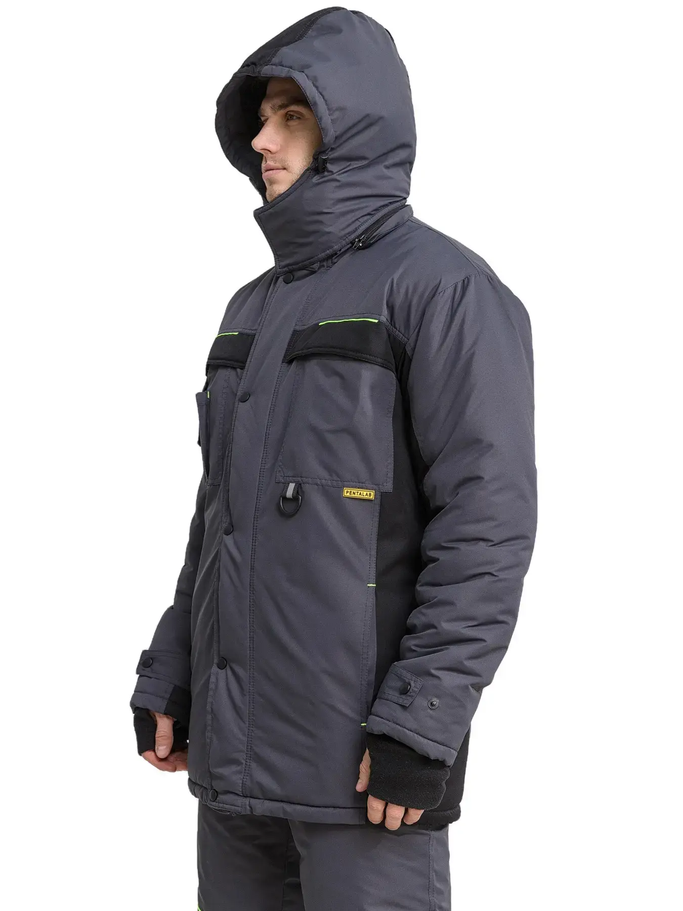 Куртка рабочая мужская зимняя утепленная RONTA KR930 MEMBRANE темно-серая, черная, лаймовая