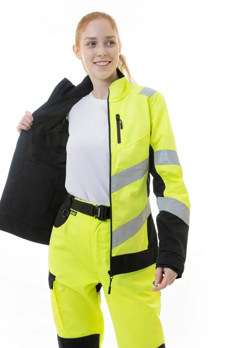 Женские сигнальные брюки BRODEKS KS 319, желтый/черный