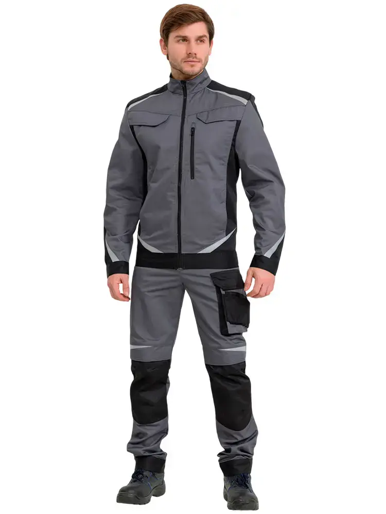 Куртка рабочая мужская летняя RONTA KR209 темно-серый, черный