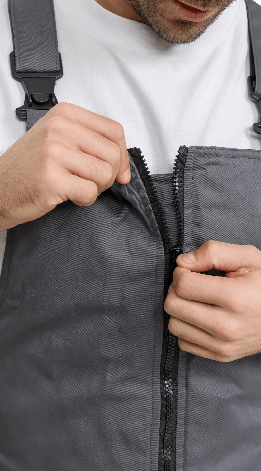 Полукомбинезон рабочий мужской зимний утепленный RONTA PL585 с СОП темно-серый, черный