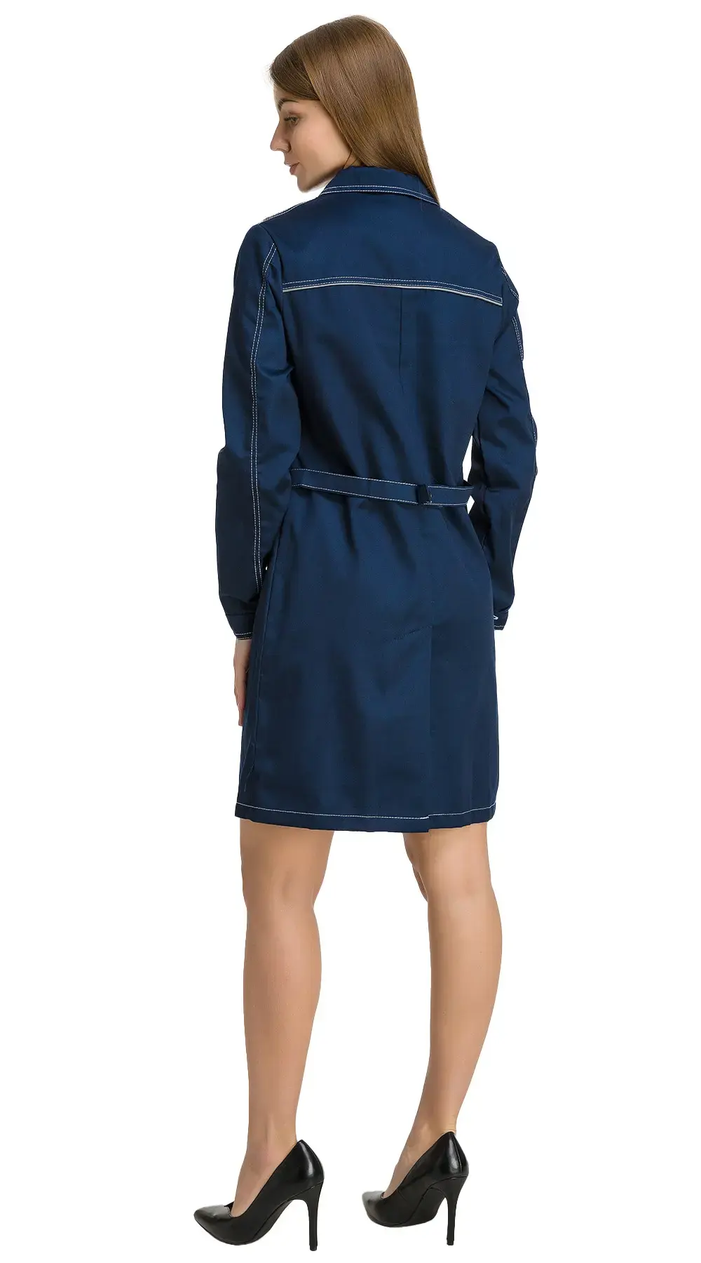 Халат рабочий женский летний RONTA HL701 темно-синий