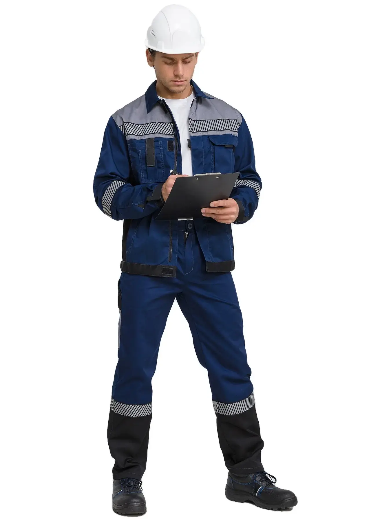 Костюм рабочий мужской летний RONTA KS261 с брюками темно-синий, серый, черный