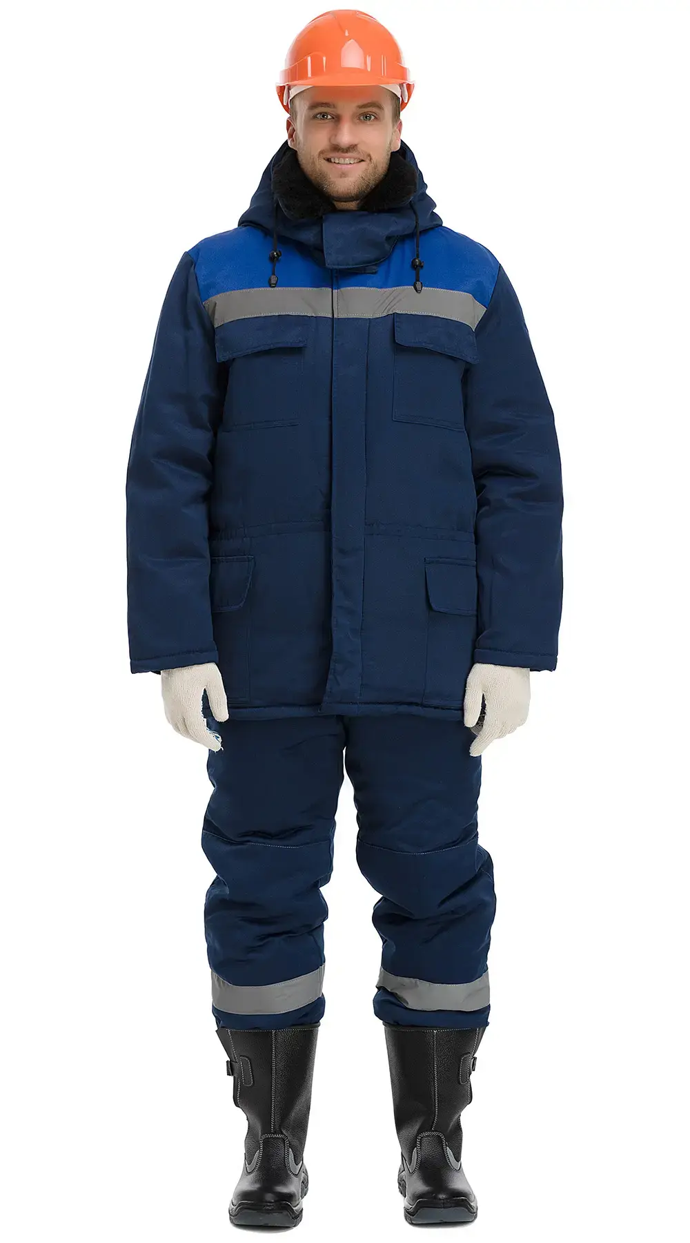 Куртка рабочая мужская зимняя утепленная RONTA KR951 темно-синяя, васильковая