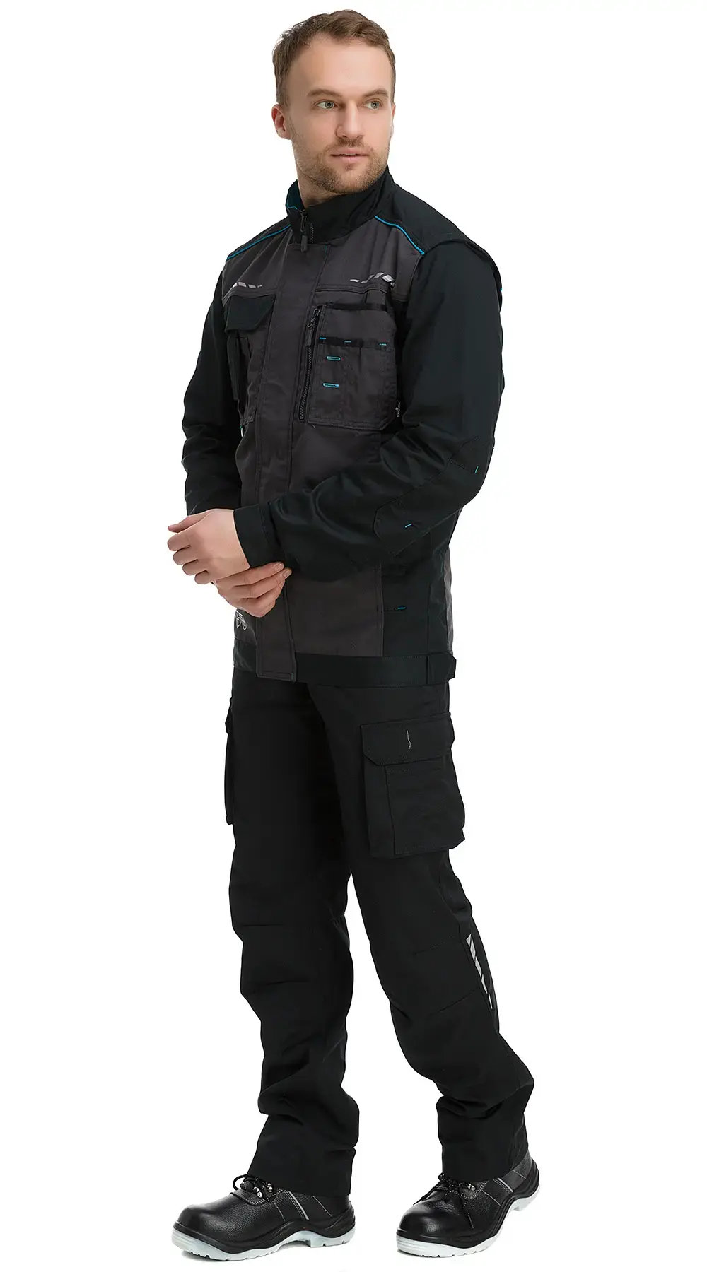 Куртка рабочая мужская летняя Техноавия "Дублин" темно-серый, черный