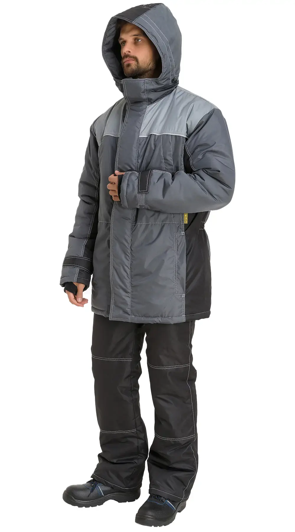 Куртка рабочая мужская зимняя утепленная RONTA KR930 темно-серая, черная, светло-серая