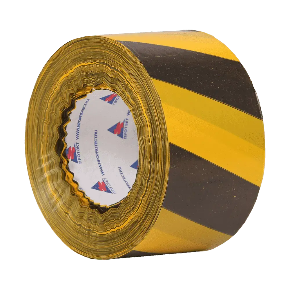 Лента оградительная черно-желтая