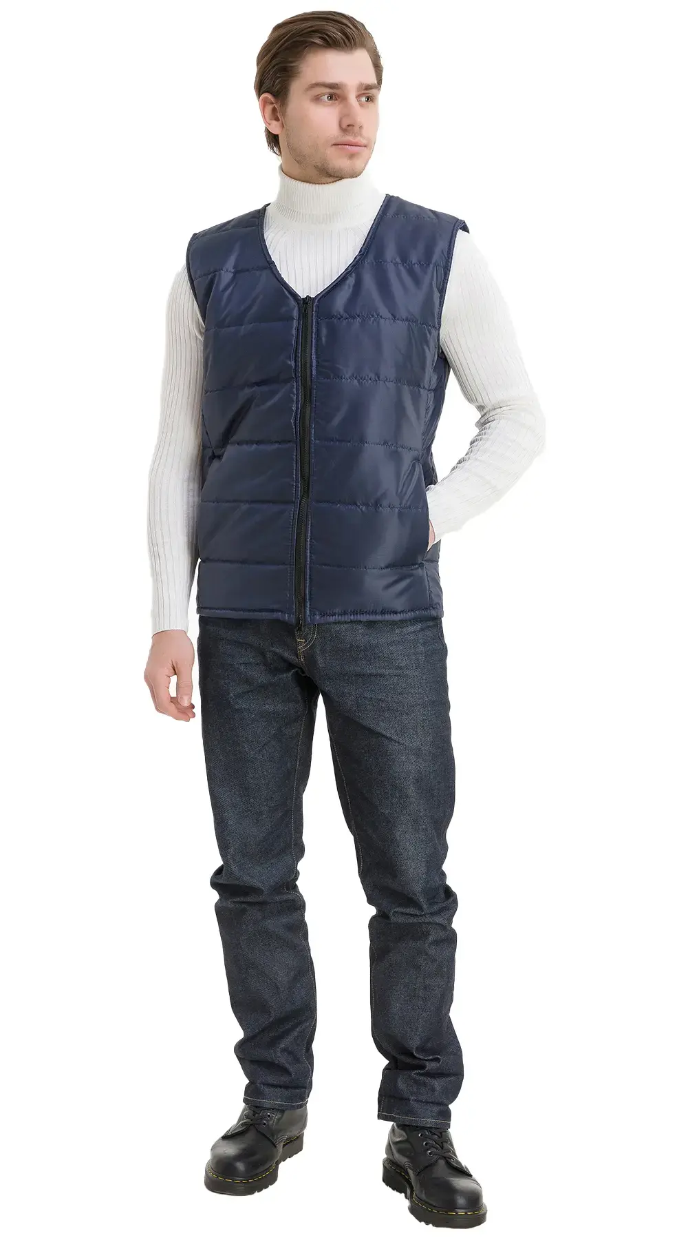 Жилет рабочий мужской утепленный зимний RONTA JT1004 темно-синий