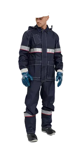 Костюм нефтяника мужской летний RONTA KS416 с полукомбинезоном темно-синий