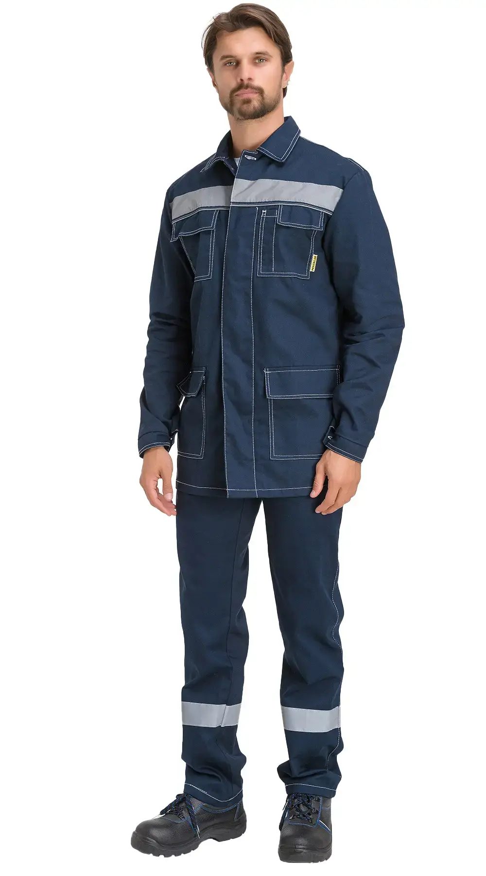 Костюм рабочий мужской летний RONTA KS910 с полукомбинезоном темно-синий