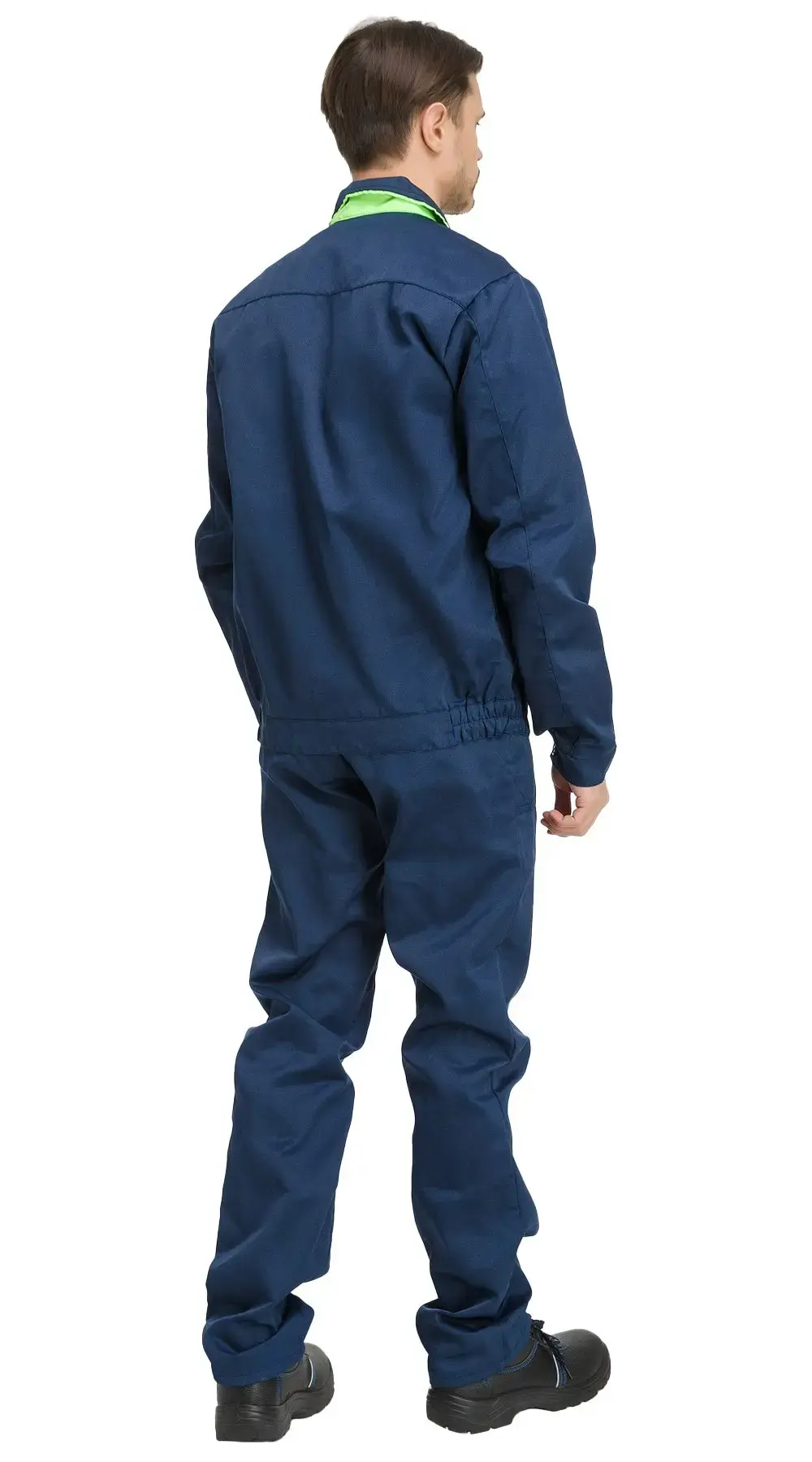 Костюм рабочий мужской летний RONTA KS622 с полукомбинезоном темно-синий, лаймовый