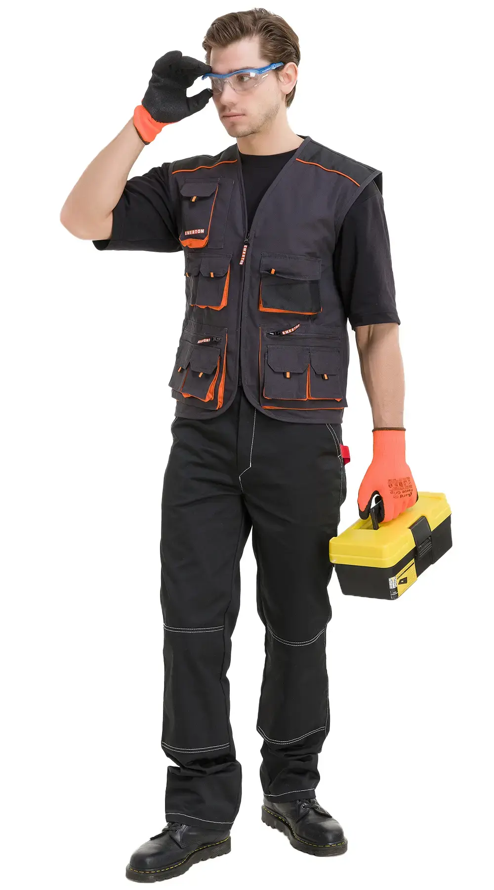 Жилет мужской летний CERVA "Эмертон" темно-серый, оранжевый