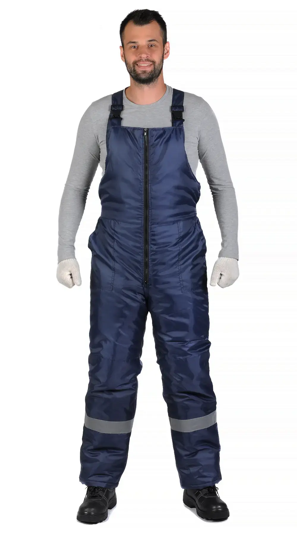 Костюм рабочий мужской утепленный зимний RONTA KS912 с полукомбинезоном (темно-синий/васильковый)