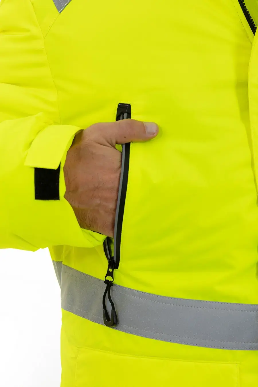 Зимняя сигнальная куртка-парка BRODEKS KW220, желтый/черный