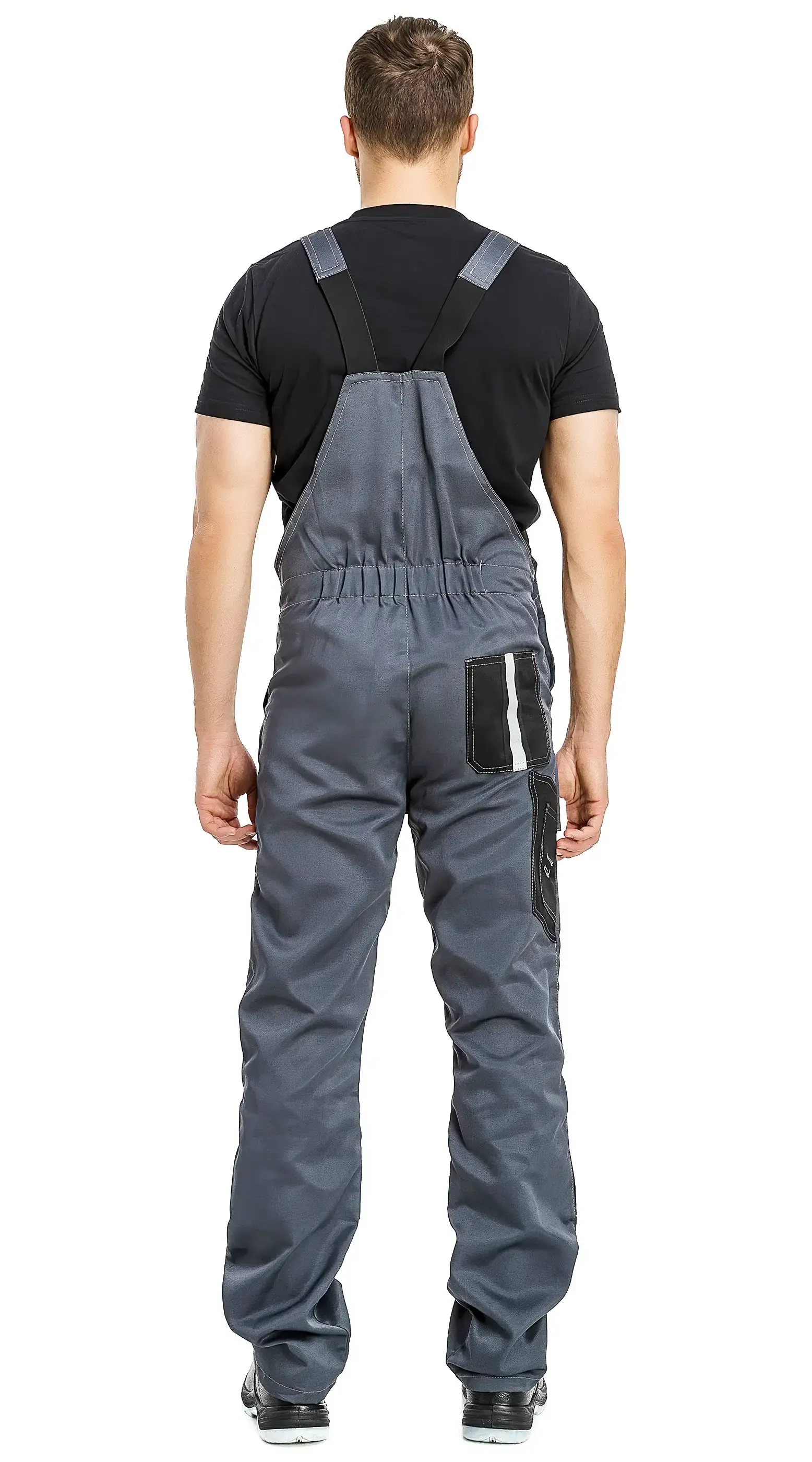 Полукомбинезон рабочий мужской летний RONTA PL818 темно-серый, черный, красный