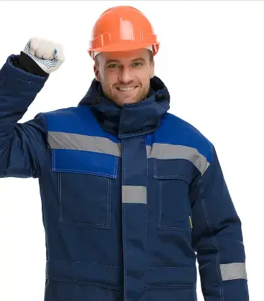 Костюм рабочий мужской утепленный зимний RONTA KS242 с полукомбинезоном темно-синий, васильковый