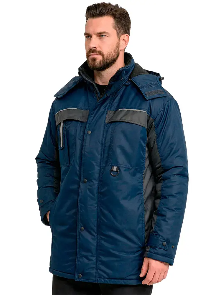 Куртка рабочая мужская зимняя утепленная RONTA KR930 MEMBRANE темно-синяя, черная