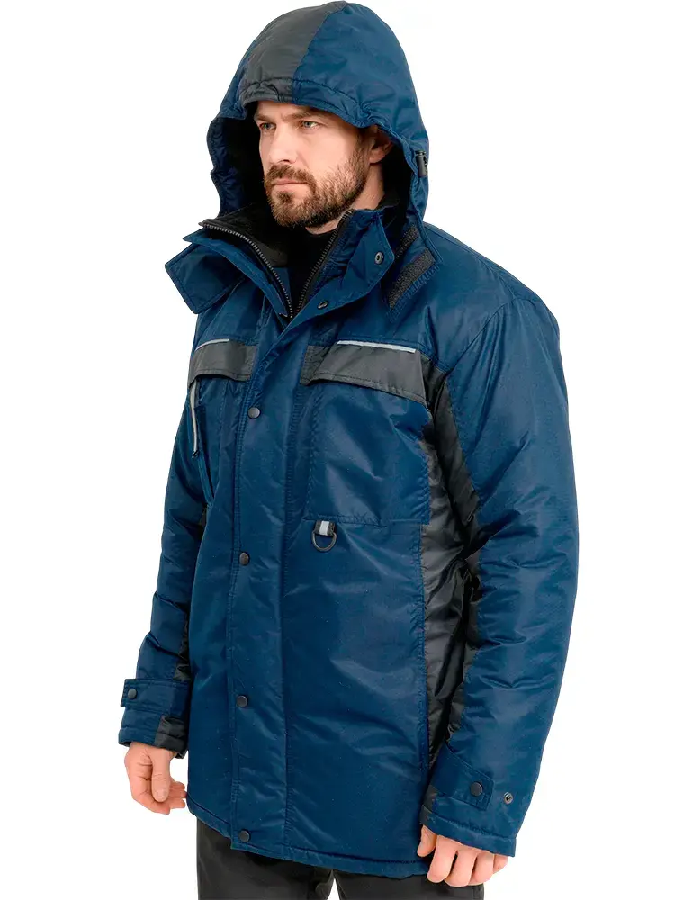 Куртка рабочая мужская зимняя утепленная RONTA KR930 MEMBRANE темно-синяя, черная