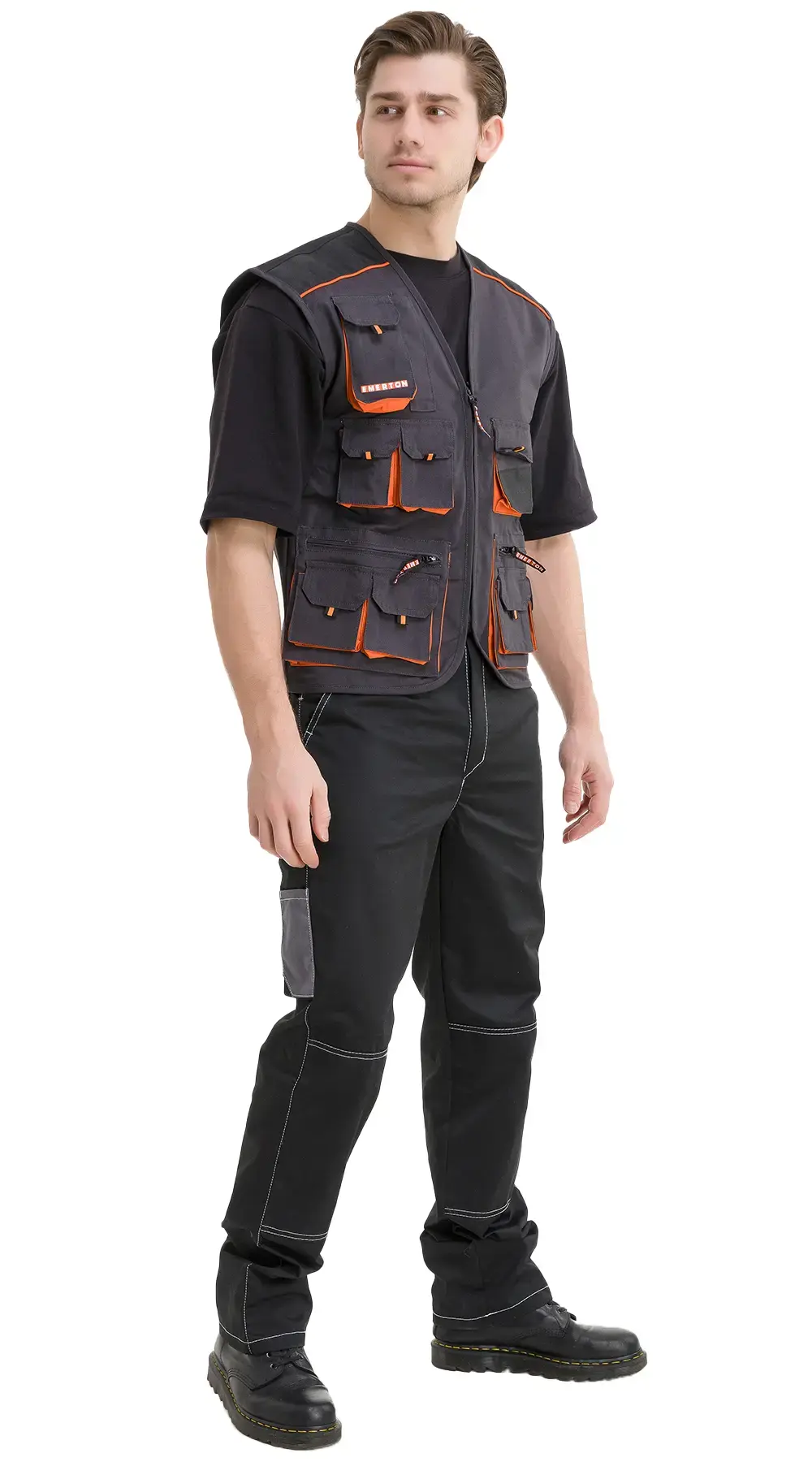 Жилет мужской летний CERVA "Эмертон" темно-серый, оранжевый