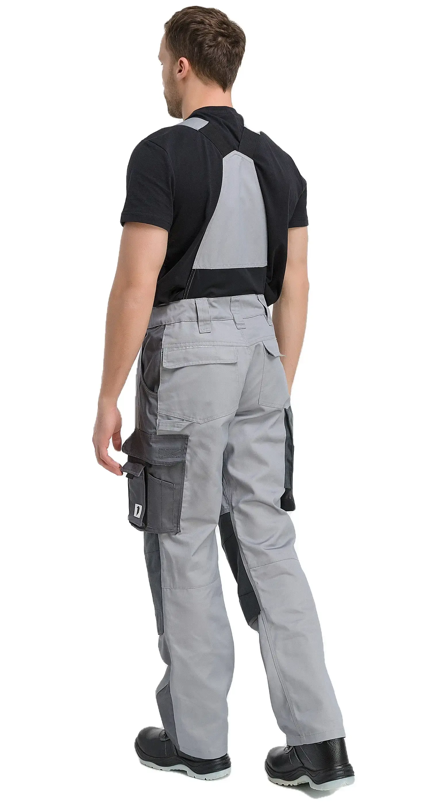 Полукомбинезон рабочий мужской летний RONTA PL2020 светло-серый, темно-серый
