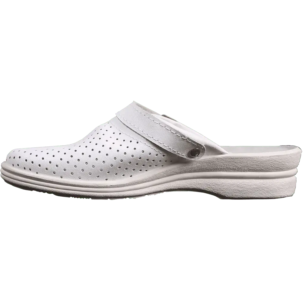 Сабо женские кожаные белые