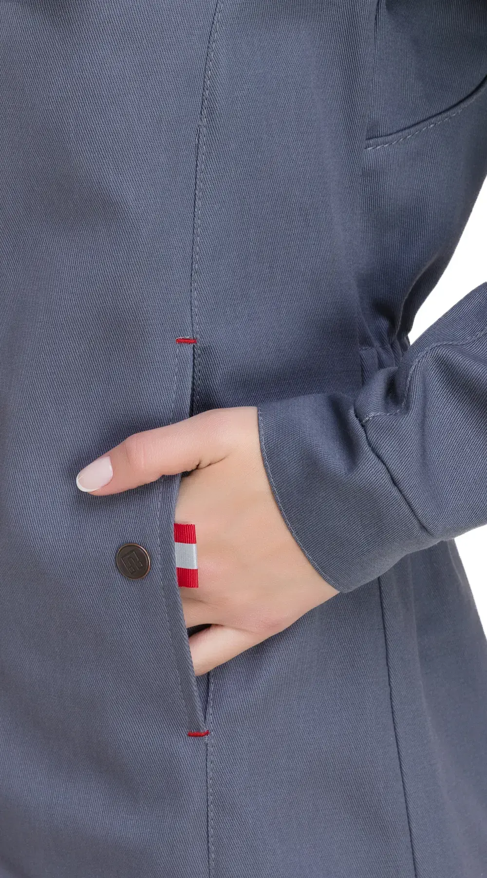 Халат женский летний "Леди Технолог" (светло-серый/темно-серый)