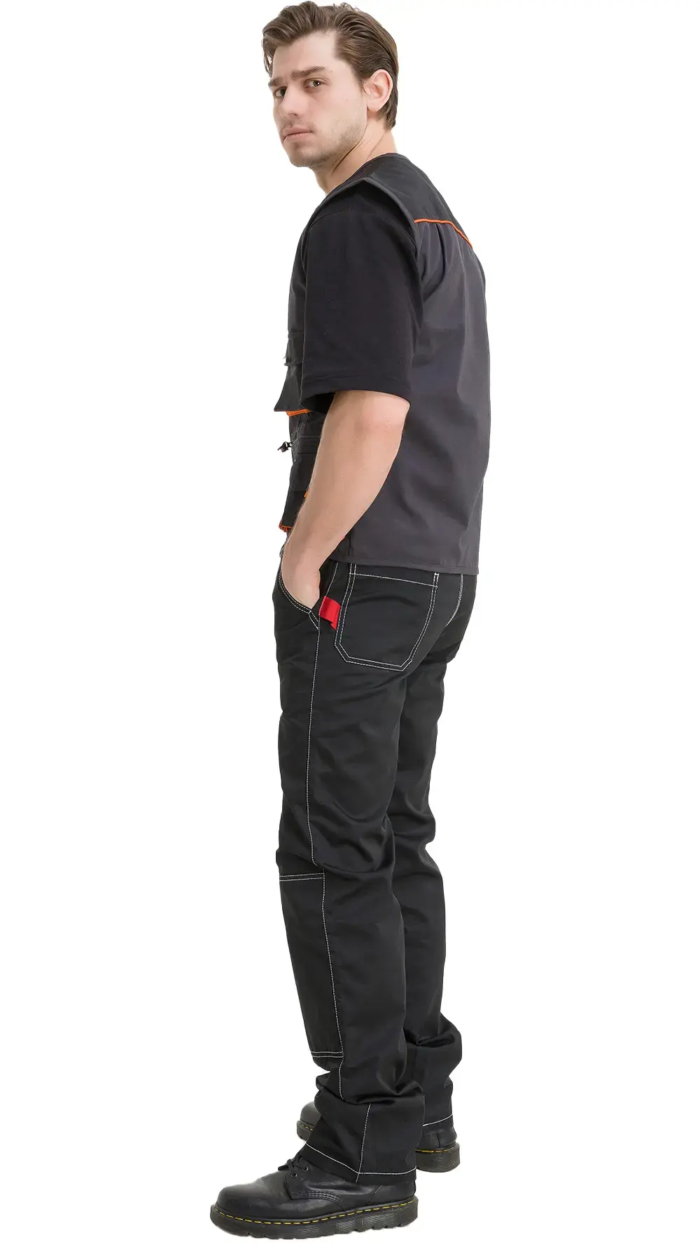 Жилет мужской летний CERVA "Эмертон" темно-серый, оранжевый