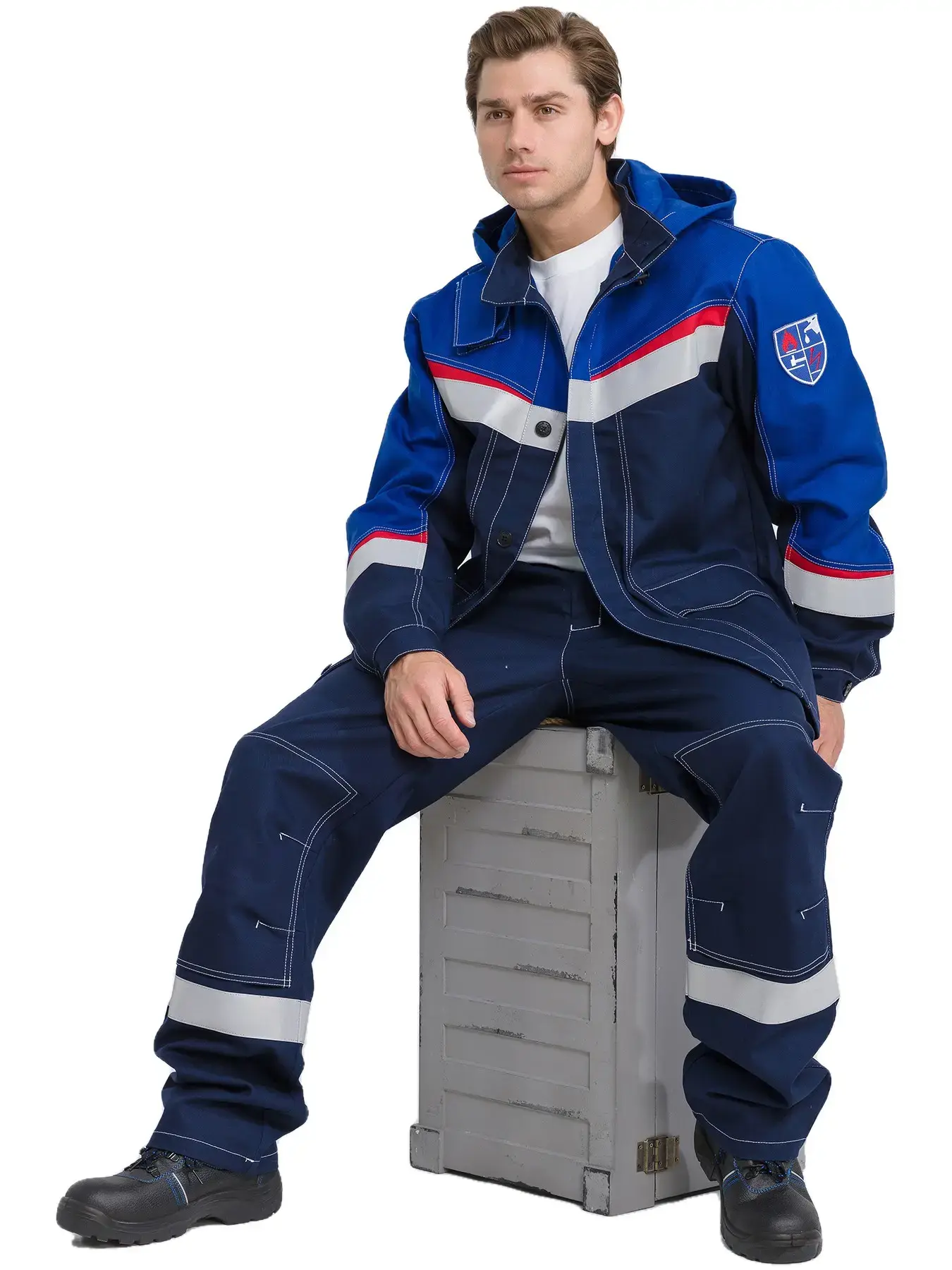 Костюм мужской №139 "МЕГАСТАТ ФР" (т.син/вас)