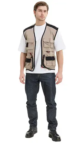 Жилет мужской летний "СПЕЦ-Авангард" бежевый, черный Жилет мужской летний "СПЕЦ-Авангард" бежевый, черный