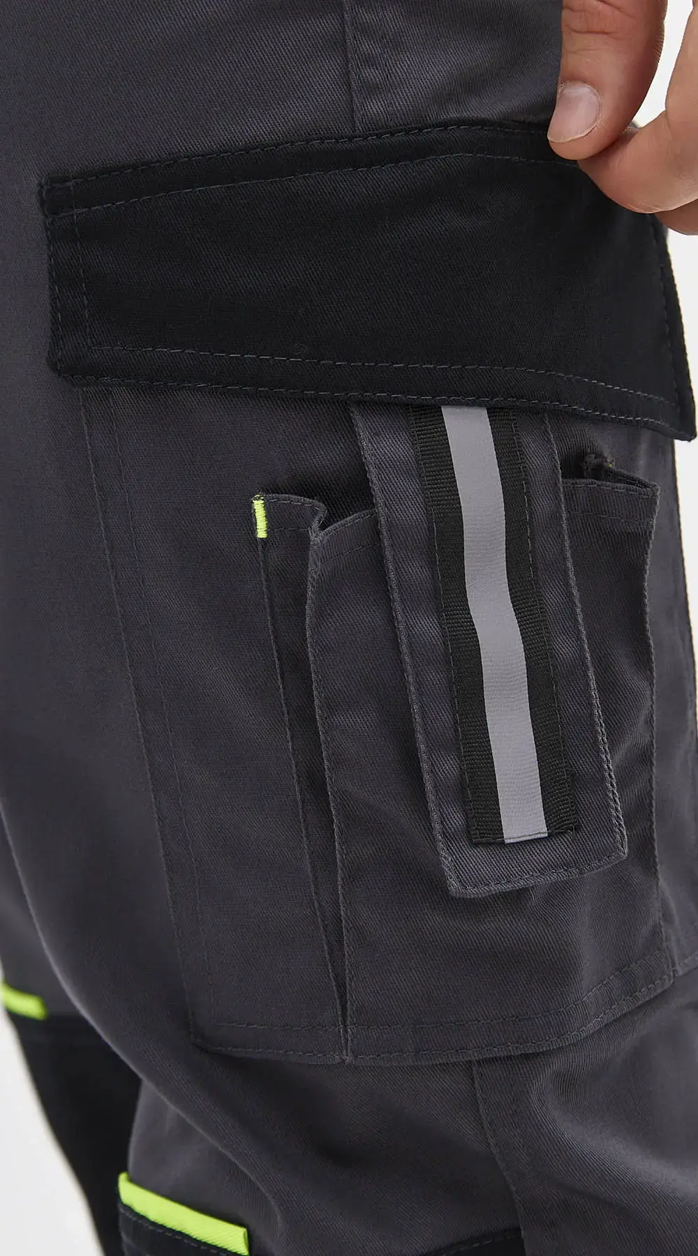 Брюки рабочие мужские летние RONTA BR814 темно-серые, черные, лаймовые