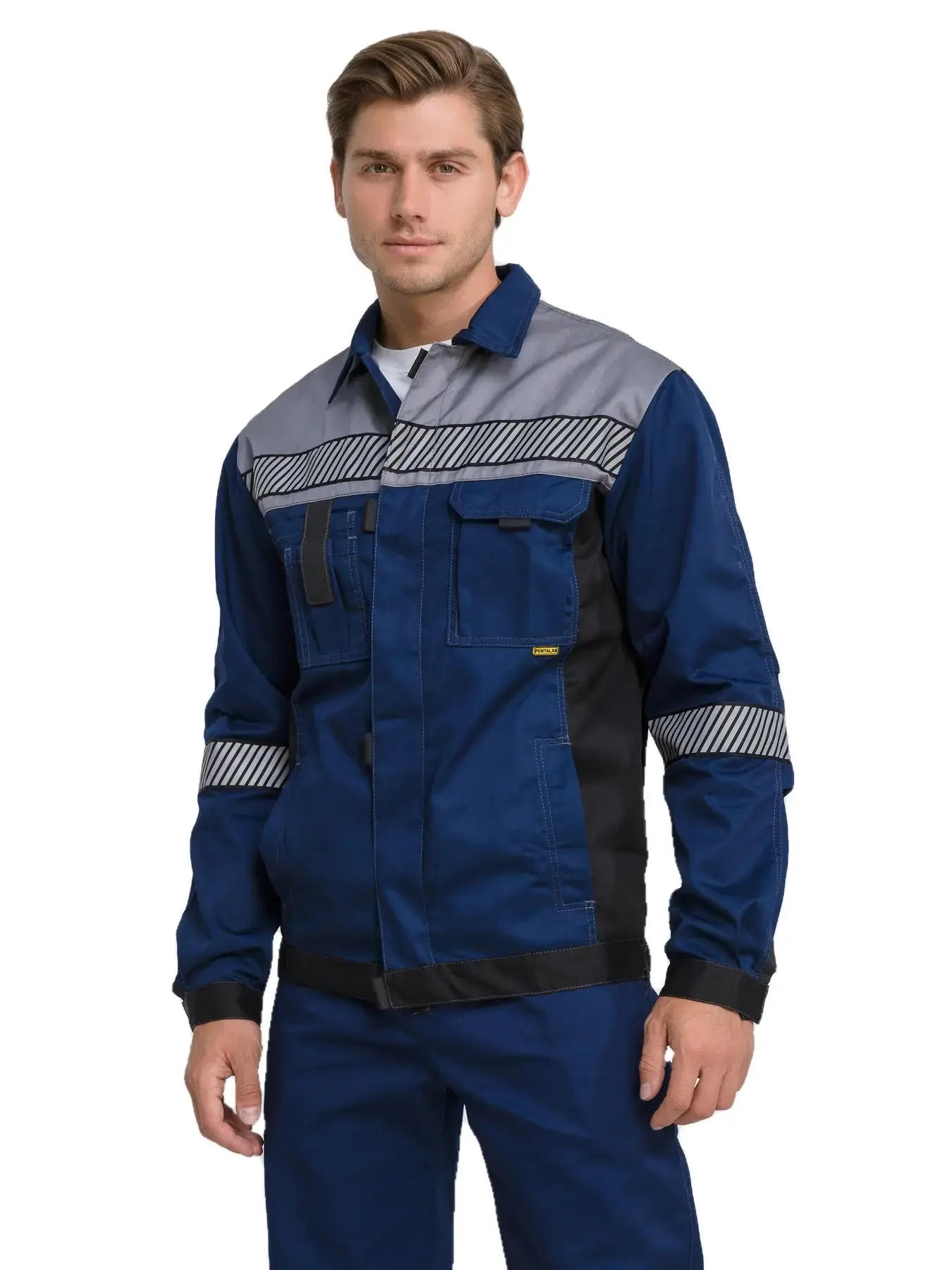 Костюм рабочий мужской летний RONTA KS261 с брюками темно-синий, серый, черный
