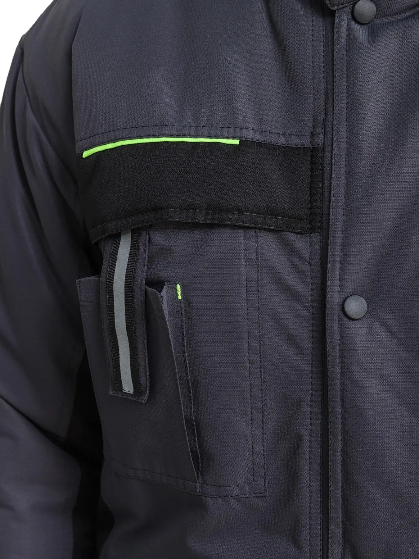 Куртка рабочая мужская зимняя утепленная RONTA KR930 MEMBRANE темно-серая, черная, лаймовая