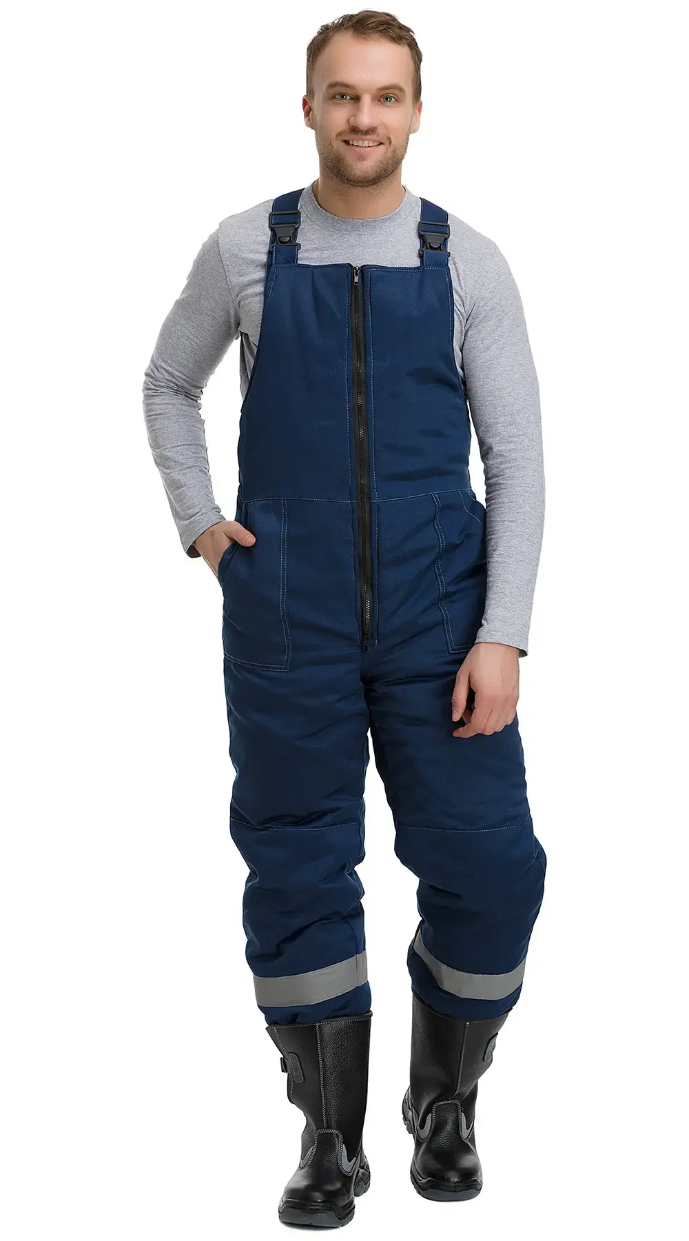 Костюм рабочий мужской утепленный зимний RONTA KS241 темно-синий, васильковый