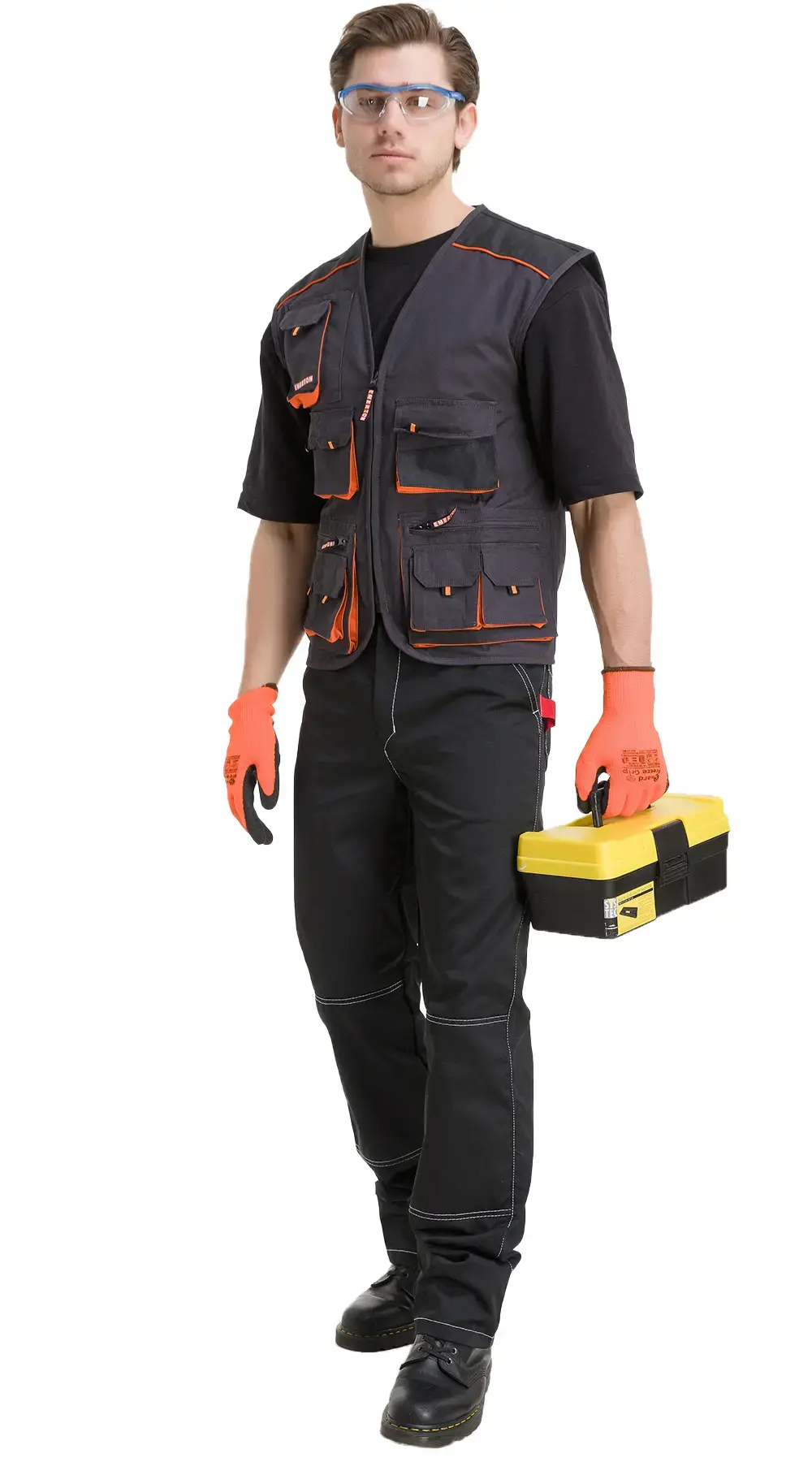 Жилет мужской летний CERVA "Эмертон" темно-серый, оранжевый