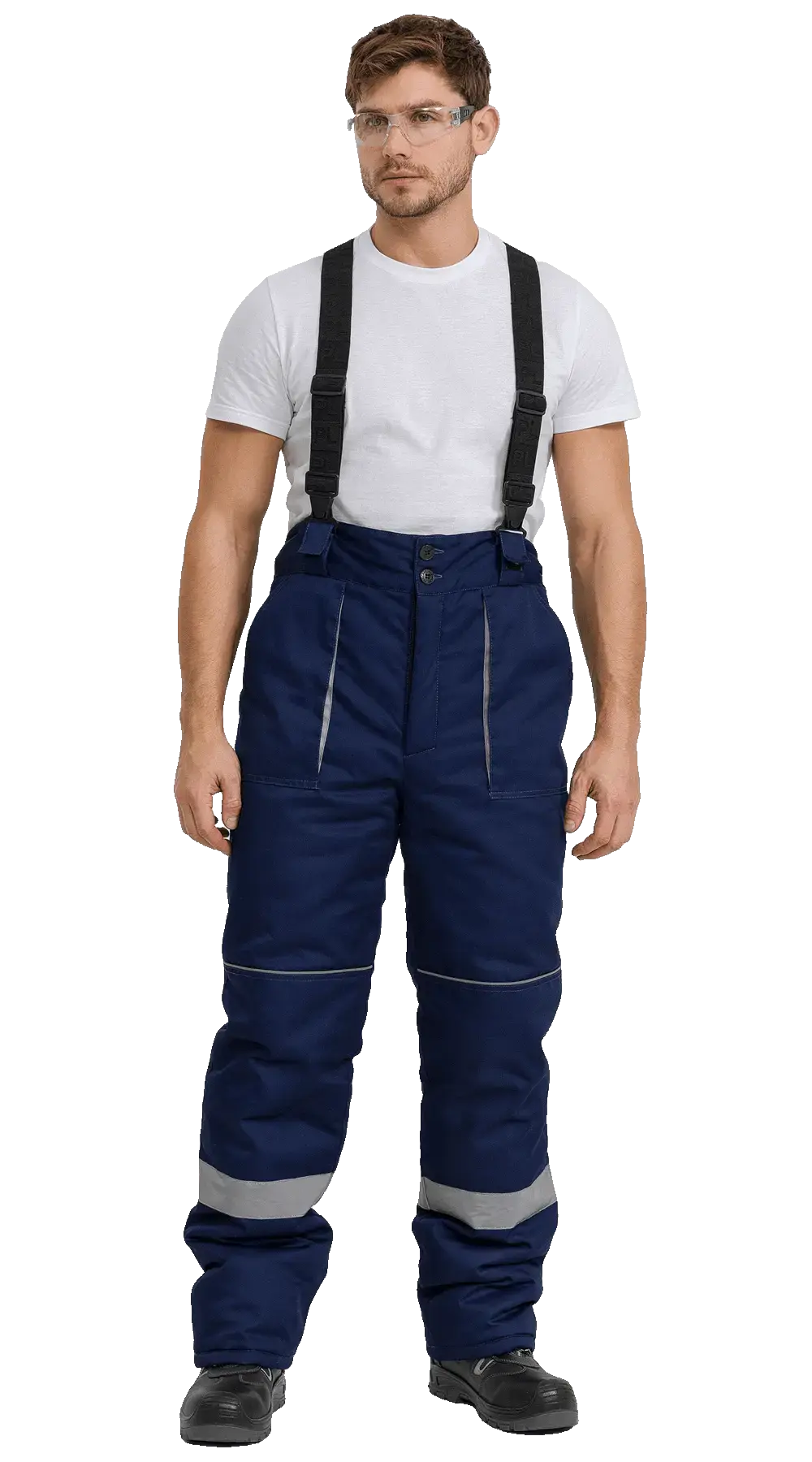 Костюм рабочий мужской утепленный зимний RONTA KS580 с полукомбинезом утепленный т.синий, св.серый