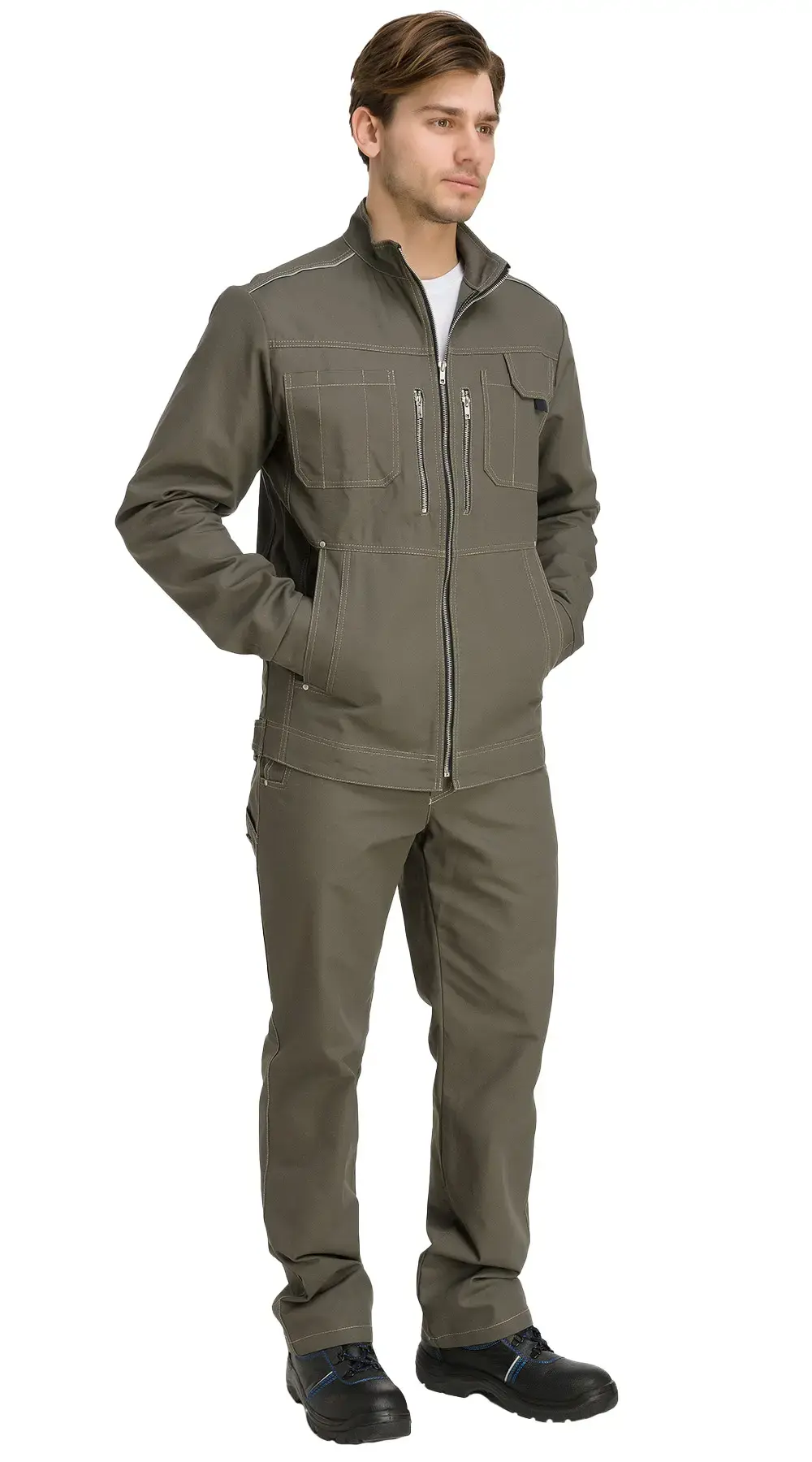 Костюм рабочий мужской летний RONTA KS201 с брюками хаки Костюм рабочий мужской летний RONTA KS201 с брюками хаки