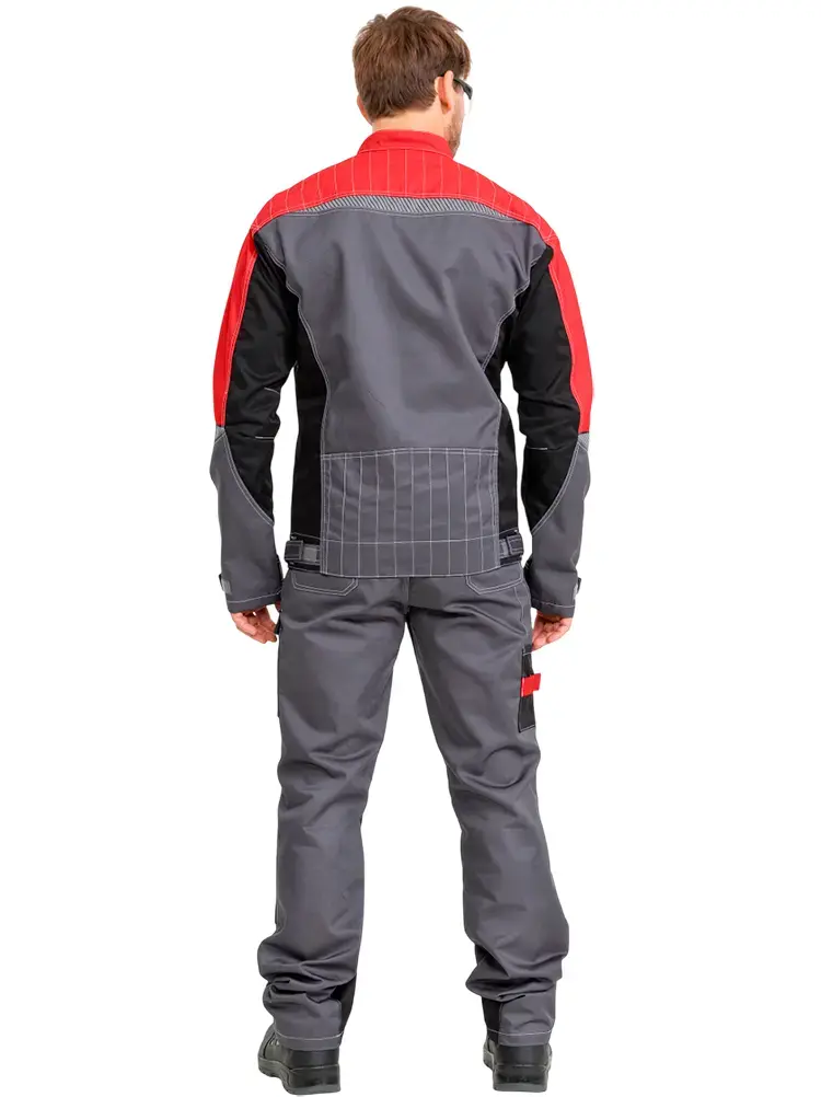 Куртка рабочая мужская летняя RONTA KR206 темно-серый, черный, краcный