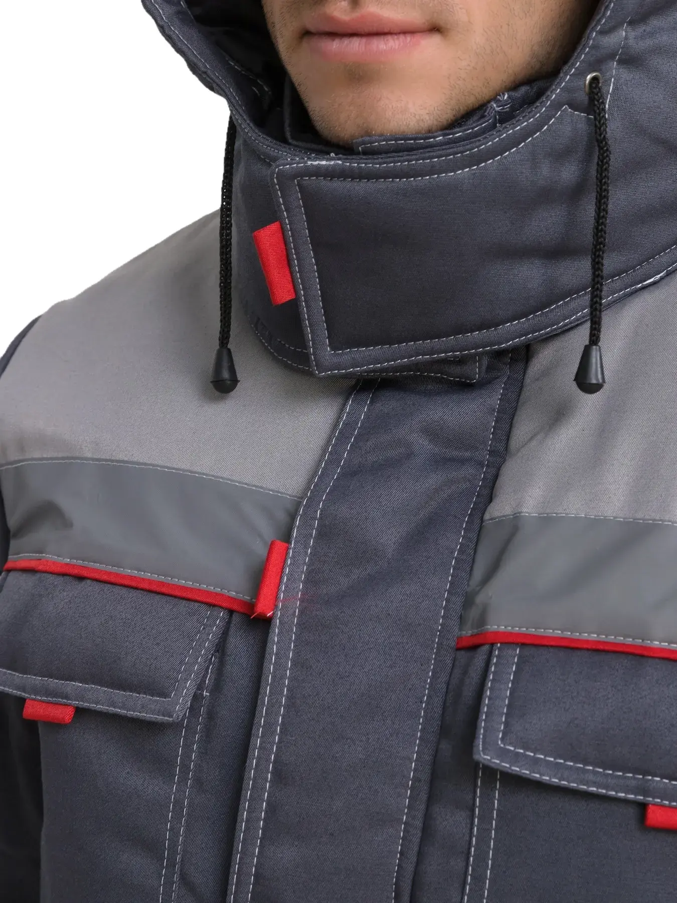 Костюм рабочий мужской утепленный зимний RONTA KSFAVORIT темно-серый, светло-серый