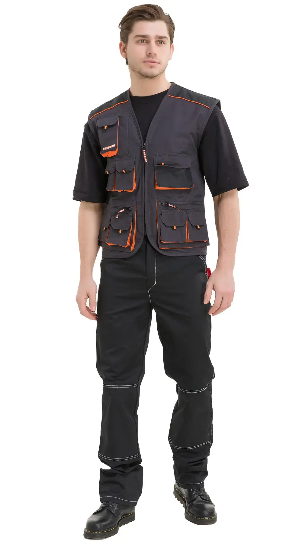 Жилет мужской летний CERVA "Эмертон" темно-серый, оранжевый