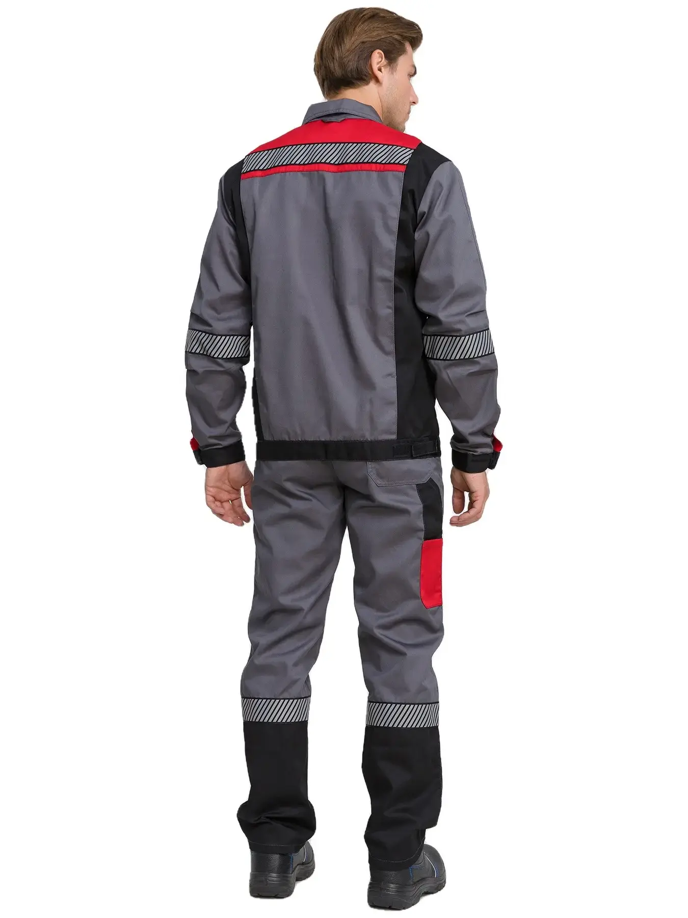Костюм рабочий мужской летний RONTA KS261 с брюками темно-серый, красный, черный