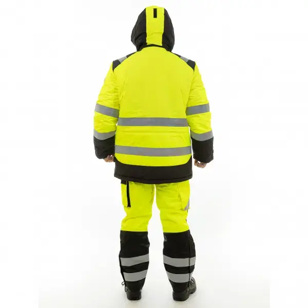 Зимняя сигнальная куртка-парка BRODEKS KW217, желтый/черный 