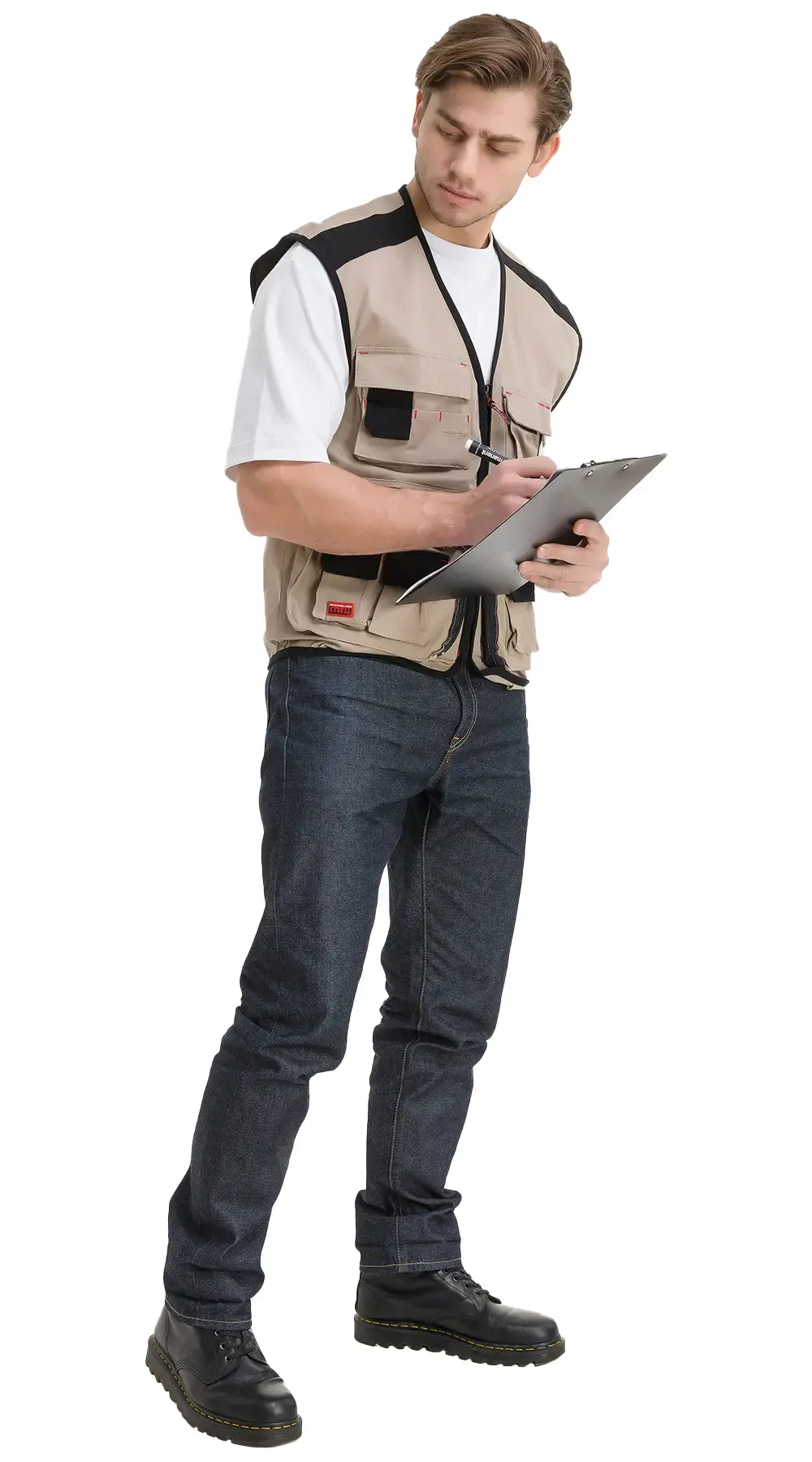 Жилет мужской летний "СПЕЦ-Авангард" бежевый, черный