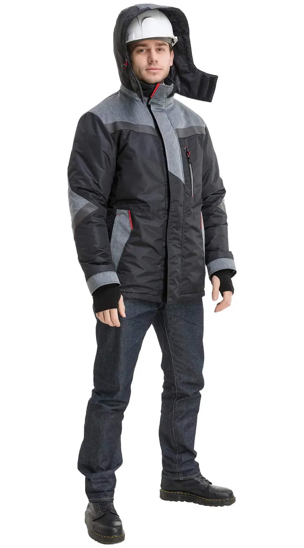 Куртка рабочая мужская зимняя утепленная Восток-Сервис "Траверс" черная, серая