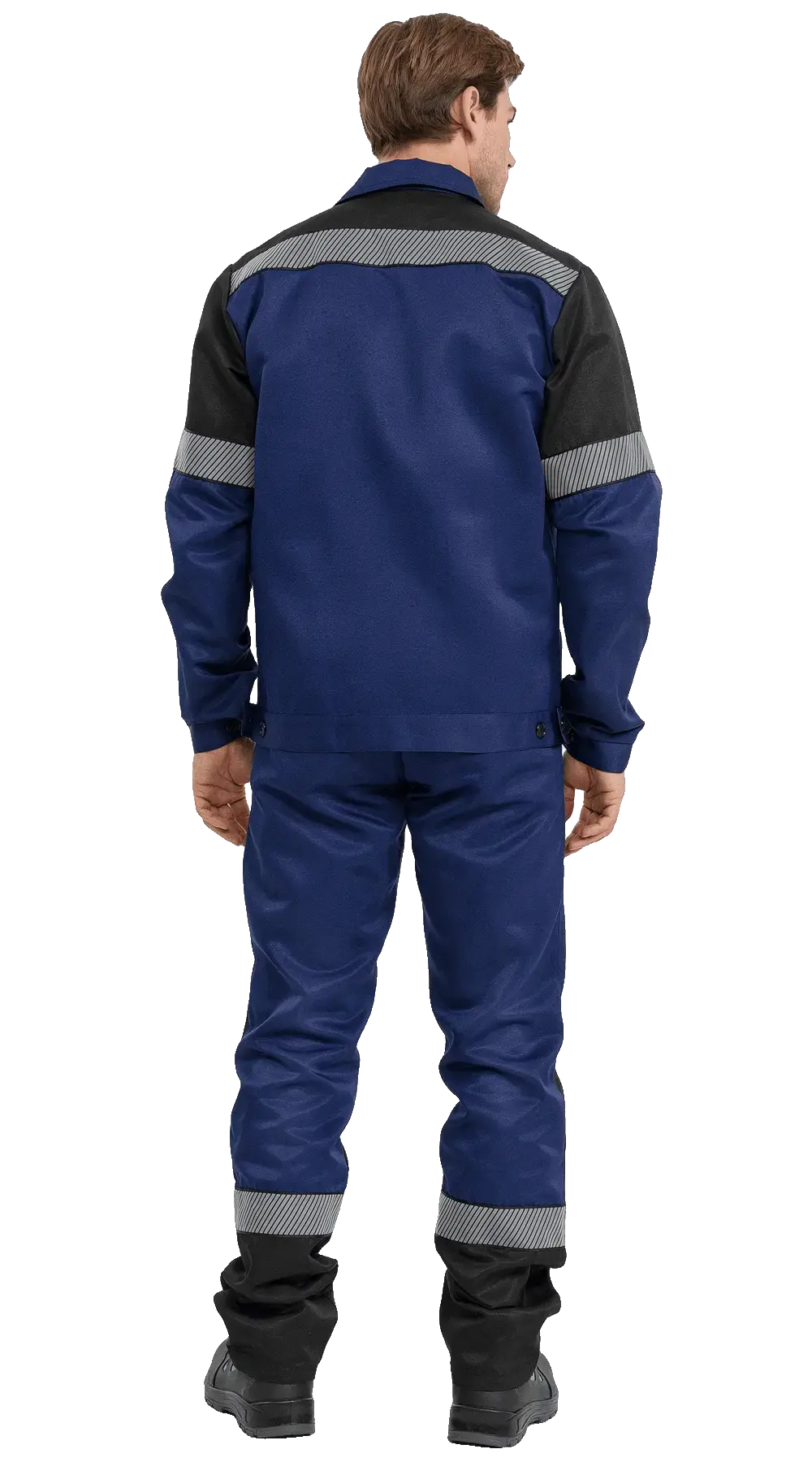 Костюм рабочий мужской летний RONTA KS812 с полукомбинезоном темно-синий, черный