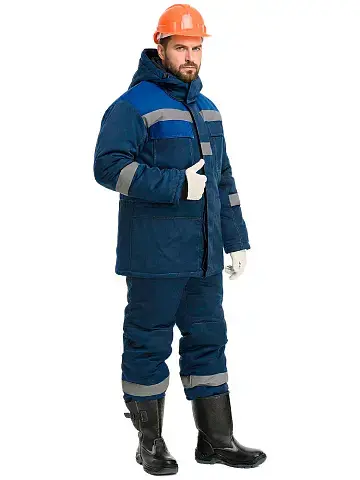 Костюм рабочий мужской утепленный зимний RONTA KS241U темно-синий, васильковый