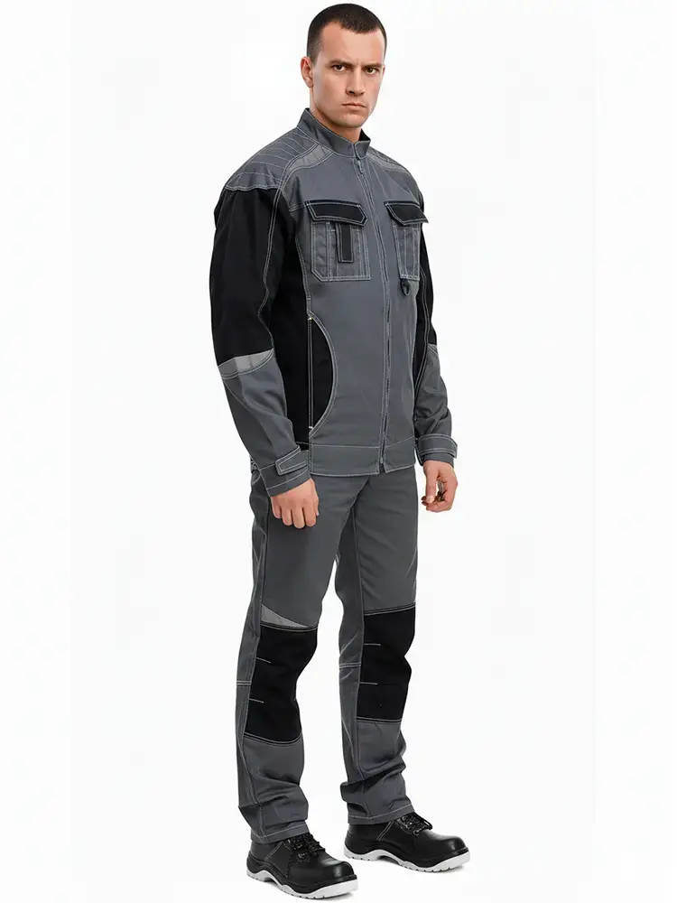 Костюм рабочий мужской летний RONTA KS908 с брюками темно-серый, черный