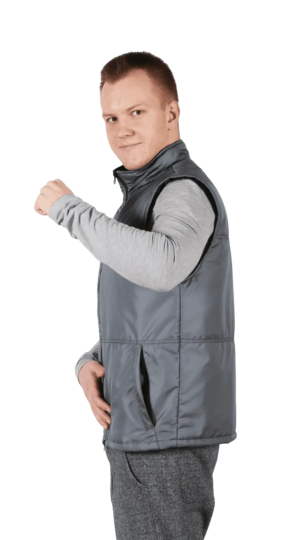 Жилет рабочий мужской утепленный зимний RONTA JT555 серый 