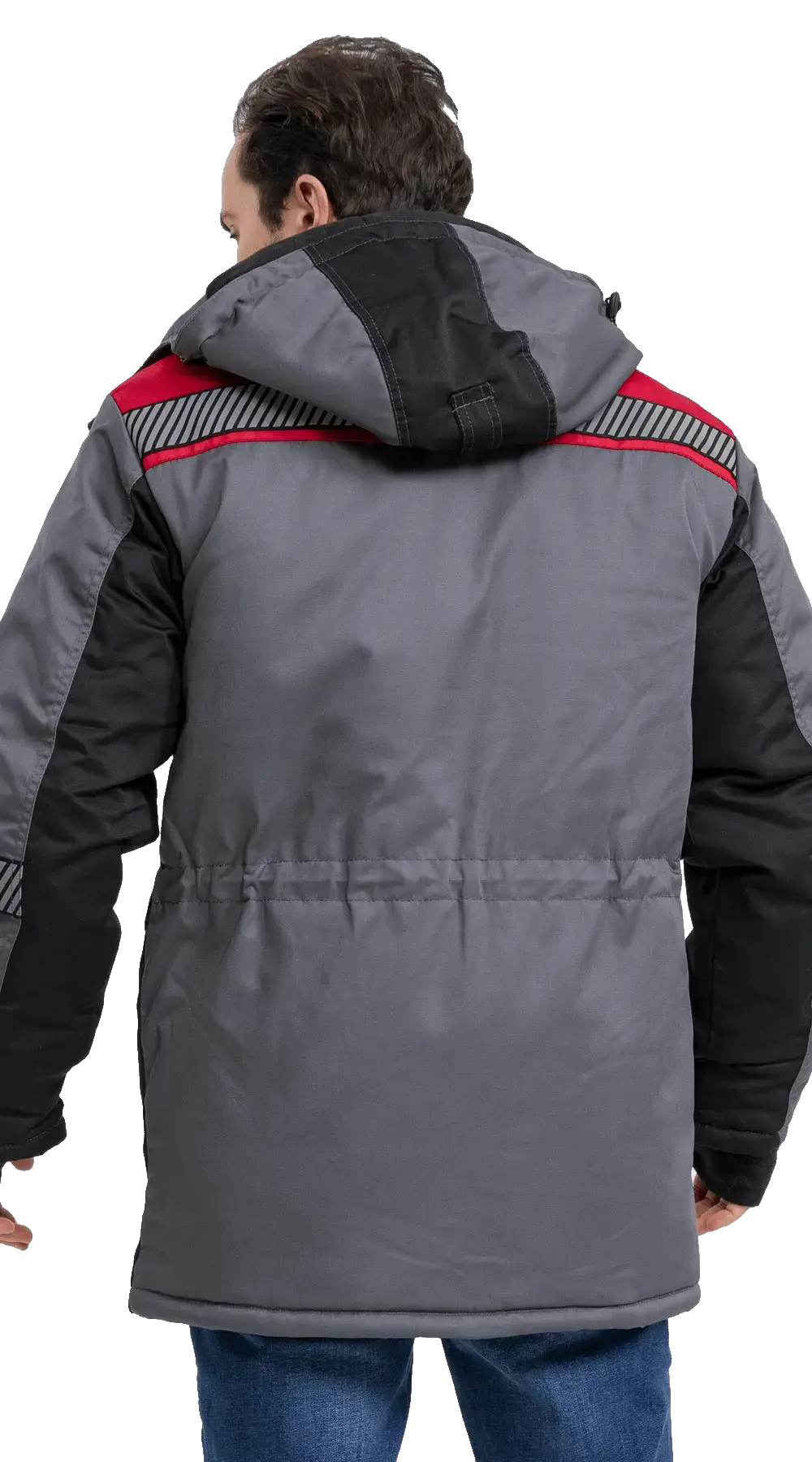 Куртка рабочая мужская зимняя утепленная RONTA KR585 с СОП темно-серая, черная, красная
